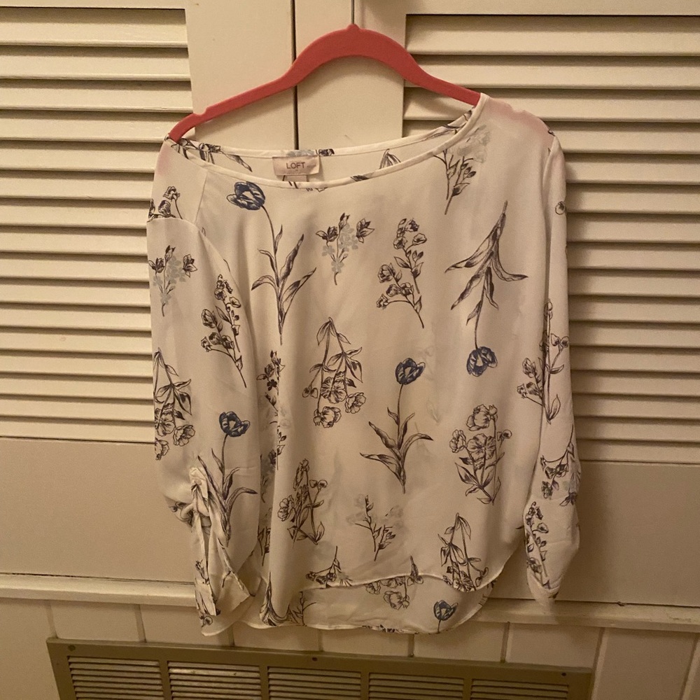 White floral blouse